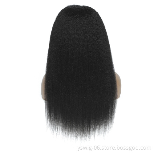Top Selling New Arrival Human Hair Kinky Straight Headband Wigs Cheap Machine Made Non Lace Wig on Sale